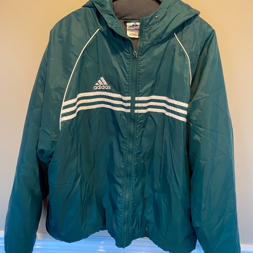 Vintage adidas jacket green large